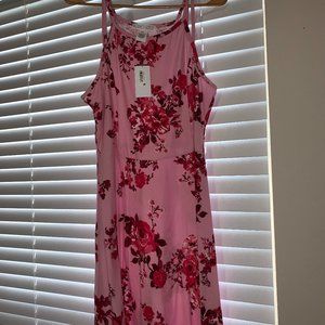 Pink and Red Floral Dress